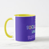 Sozialarbeiter, Pastell Text Funky Design Tasse (Links)
