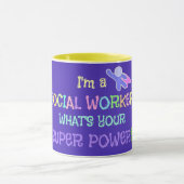 Sozialarbeiter, Pastell Text Funky Design Tasse (Zentrum)