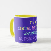 Sozialarbeiter, Pastell Text Funky Design Tasse (Vorderseite Links)