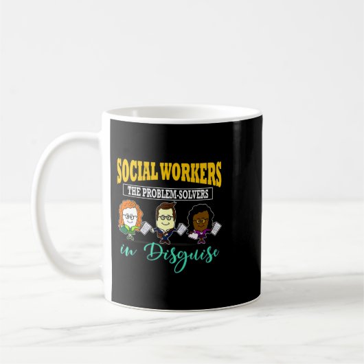 Sozialarbeiter: Problemlöser in verschleierter Soz Kaffeetasse (Links)