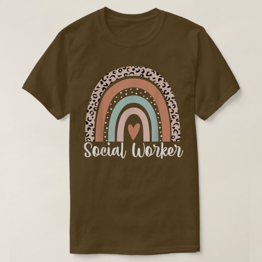 Sozialarbeiter Rainbow Leopard Funny Social Worker T-Shirt (Design vorne)
