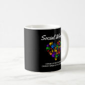 Sozialarbeiter Regenbogen Herz Inspiration Zitat s Kaffeetasse (VorderseiteRechts)