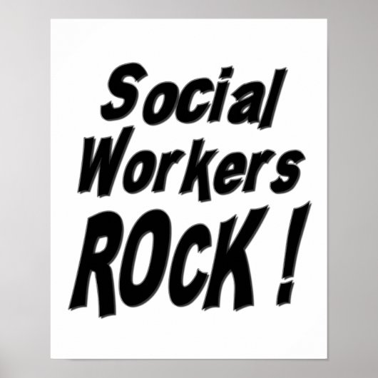 Sozialarbeiter Rock! Poster Print (Vorne)