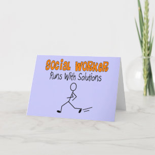 Sozialarbeiter "Runs with Solutions" Funny Gifts Karte
