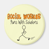 Sozialarbeiter "Runs with Solutions" Funny Gifts Magnet (Vorne)