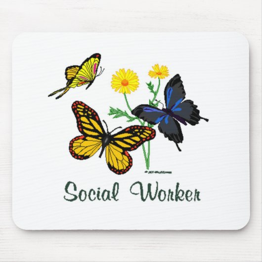 Sozialarbeiter-Schmetterlinge Mousepad (Vorne)