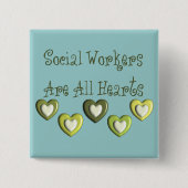 Sozialarbeiter sind alle Herz-Geschenke Button (Vorderseite)