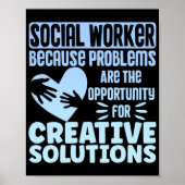 Sozialarbeiter SozialarbeiterWeil Probleme sind Poster (Vorne)