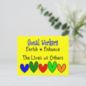 Sozialarbeiter-Spenden Postkarte (Stehend Vorderseite)