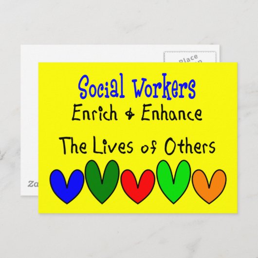 Sozialarbeiter-Spenden Postkarte (Vorne/Hinten)
