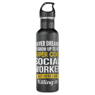 Sozialarbeiter spendet Funny Edelstahlflasche