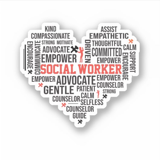 Sozialarbeiter, Student Abschluss, Schulberater Aufkleber (Vorderseite)