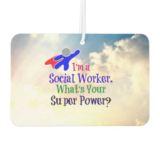 Sozialarbeiter-Superheld Autolufterfrischer (Rückseite)