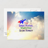 Sozialarbeiter-Superheld Postkarte (Vorne/Hinten)