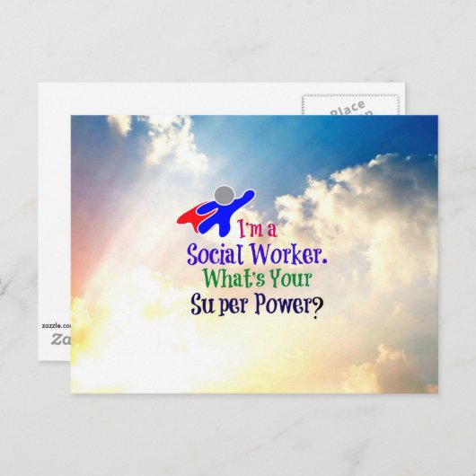 Sozialarbeiter-Superheld Postkarte (Vorne/Hinten)