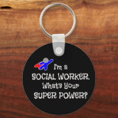 Sozialarbeiter-Superheld Schlüsselanhänger (Vorderseite)