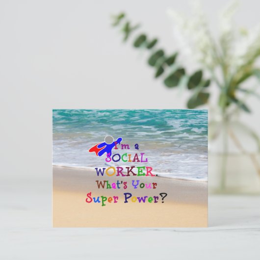 Sozialarbeiter-Superheld, Spaß der Sozialarbeiter Postkarte (Stehend Vorderseite)
