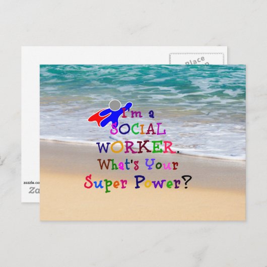 Sozialarbeiter-Superheld, Spaß der Sozialarbeiter Postkarte (Vorne/Hinten)
