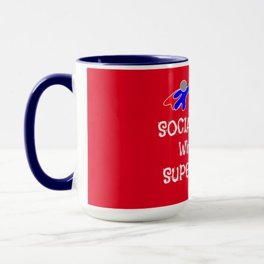 Sozialarbeiter-Superheld Tasse (Links)