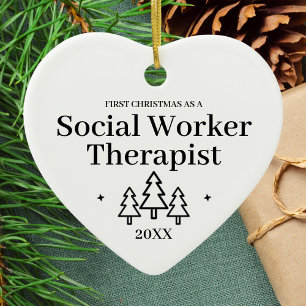 Sozialarbeiter Therapeut Neue Stelle Weihnachten Keramik Ornament