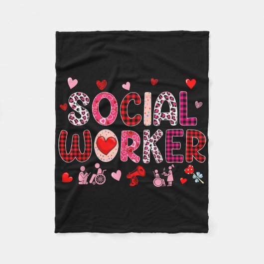 Sozialarbeiter-Tools Valentinstag Leopard Cute H Fleecedecke (Vorderseite)