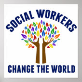 Sozialarbeiter verändern das Weltbüro für Sozialar Poster (Vorne)