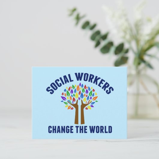 Sozialarbeiter verändern die Welt als Inspiration Postkarte (Stehend Vorderseite)