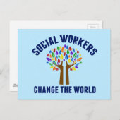 Sozialarbeiter verändern die Welt als Inspiration Postkarte (Vorne/Hinten)