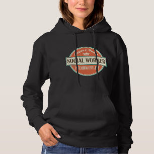 Sozialarbeiter Vintage-Job-Logo-T-Shirt Hoodie