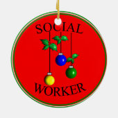 Sozialarbeiter-Weihnachtsverzierung Keramik Ornament (Hinten)
