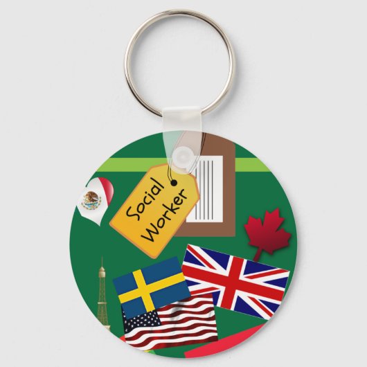 Sozialarbeiter, Weltreise Schlüsselanhänger (Vorderseite)