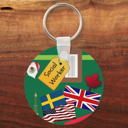 Sozialarbeiter, Weltreise Schlüsselanhänger (Rückseite)