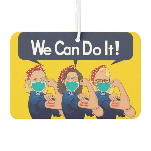 Sozialarbeiter "Wir können es tun" Autolufterfrischer (Rückseite)