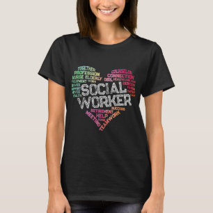 Sozialarbeiter Word Cloud Herz Sozialarbeit Gesche T-Shirt