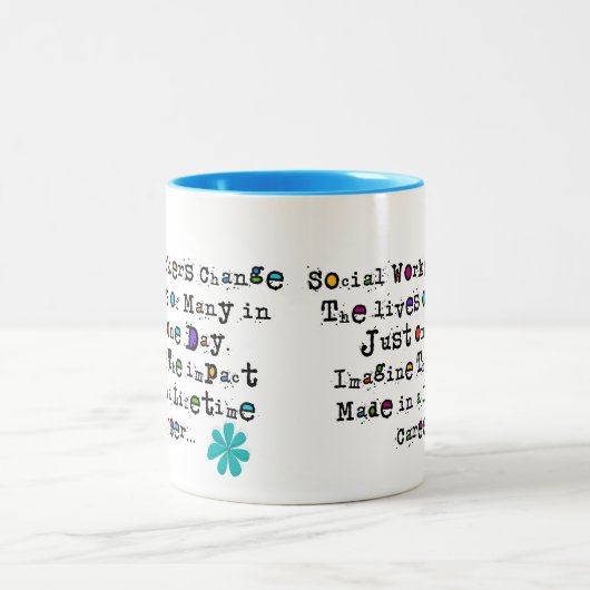Sozialarbeiter-Zitat-Kaffee-Tassen Zweifarbige Tasse (Mittel)