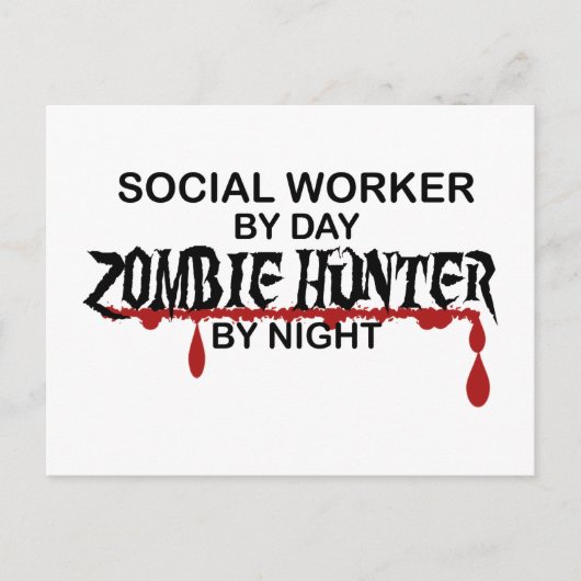 Sozialarbeiter Zombie Hunter Postkarte (Vorderseite)