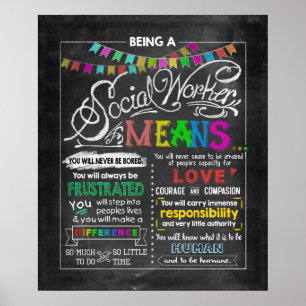 Sozialarbeiter zu sein bedeutet inspirierend poster