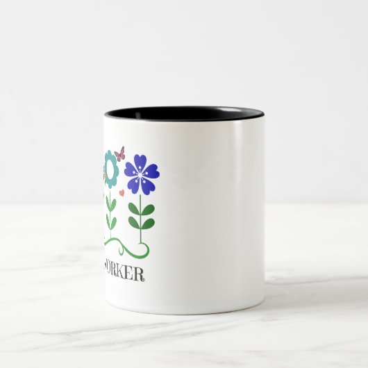 Sozialarbeiter Zweifarbige Tasse (Mittel)