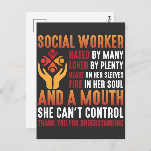 Sozialarbeiterin Frauen für Sozialarbeit Postkarte (Vorne/Hinten)