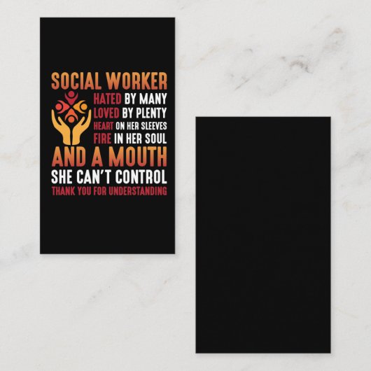 Sozialarbeiterin Frauen für Sozialpädagogik Visitenkarte (Vorne/Hinten)