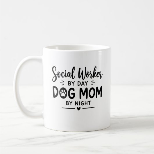 Sozialarbeiterin Hundemama Geschenk Kaffeetasse (Links)