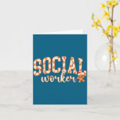 Sozialarbeiterin Männchen aus Lebkuchen Schule Karte (Gelbe Blume)