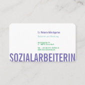 Sozialarbeiterin Round Circle Business Card Visitenkarte (Vorderseite)