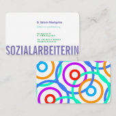 Sozialarbeiterin Round Circle Business Card Visitenkarte (Vorne/Hinten)