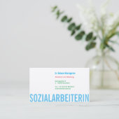 Sozialarbeiterin Round Circle Visitenkarte (Stehend Vorderseite)