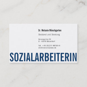 Sozialarbeiterin Visitenkarte