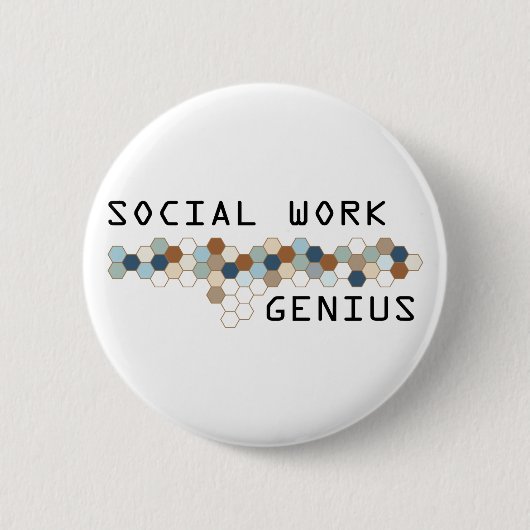 Sozialarbeits-Genie Button (Vorderseite)