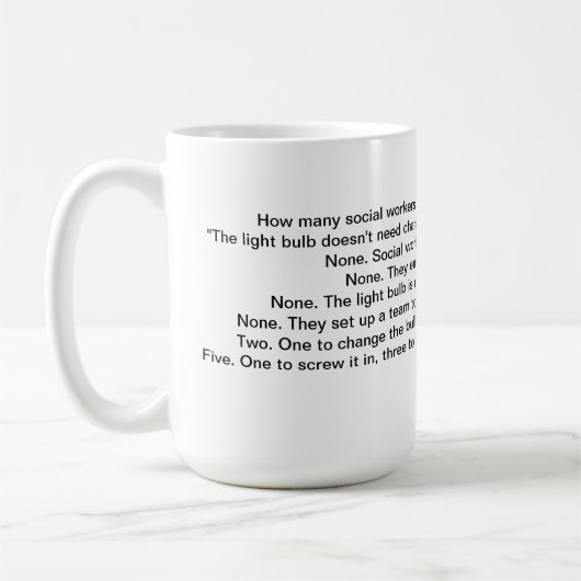 Sozialarbeits-Tasse IV Kaffeetasse (Links)