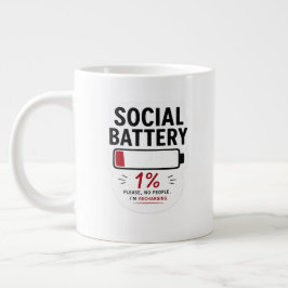 Sozialbatterie Niedrig Spezialitäten-Tasse | Lusti Jumbo-Tasse