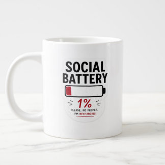 Sozialbatterie Niedrig Spezialitäten-Tasse | Lusti Jumbo-Tasse